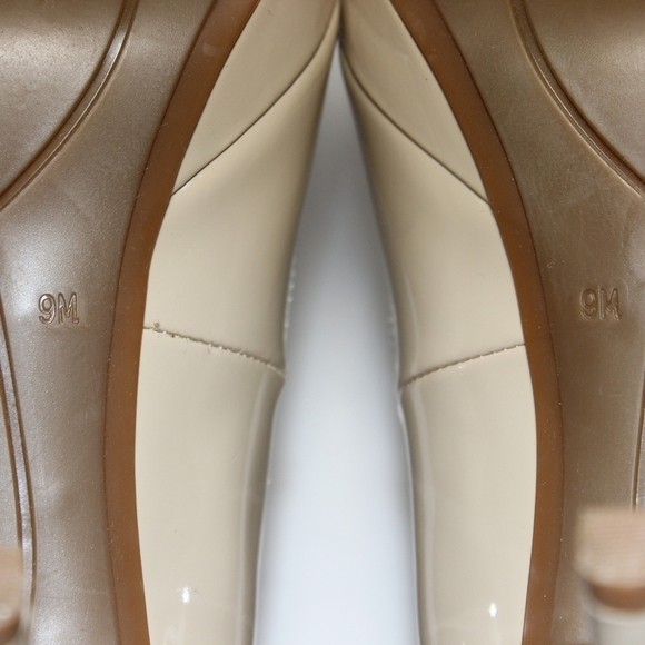 MAX Fisher Patent Leather Platform Beige Heels - Picture 7 of 12